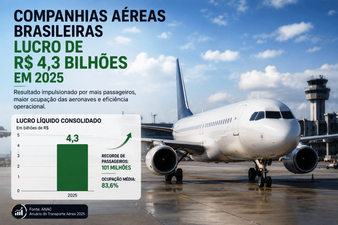 ANAC aponta lucro de R$ 4,3 bilhões para as companhias aéreas brasileiras em 2025_Imagem Ilustrativa 2