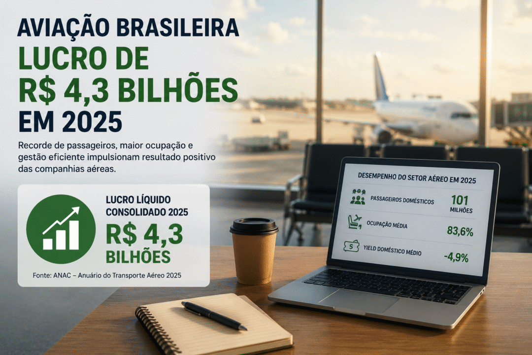 ANAC aponta lucro de R$ 4,3 bilhões para as companhias aéreas brasileiras em 2025_Imagem Ilustrativa 4