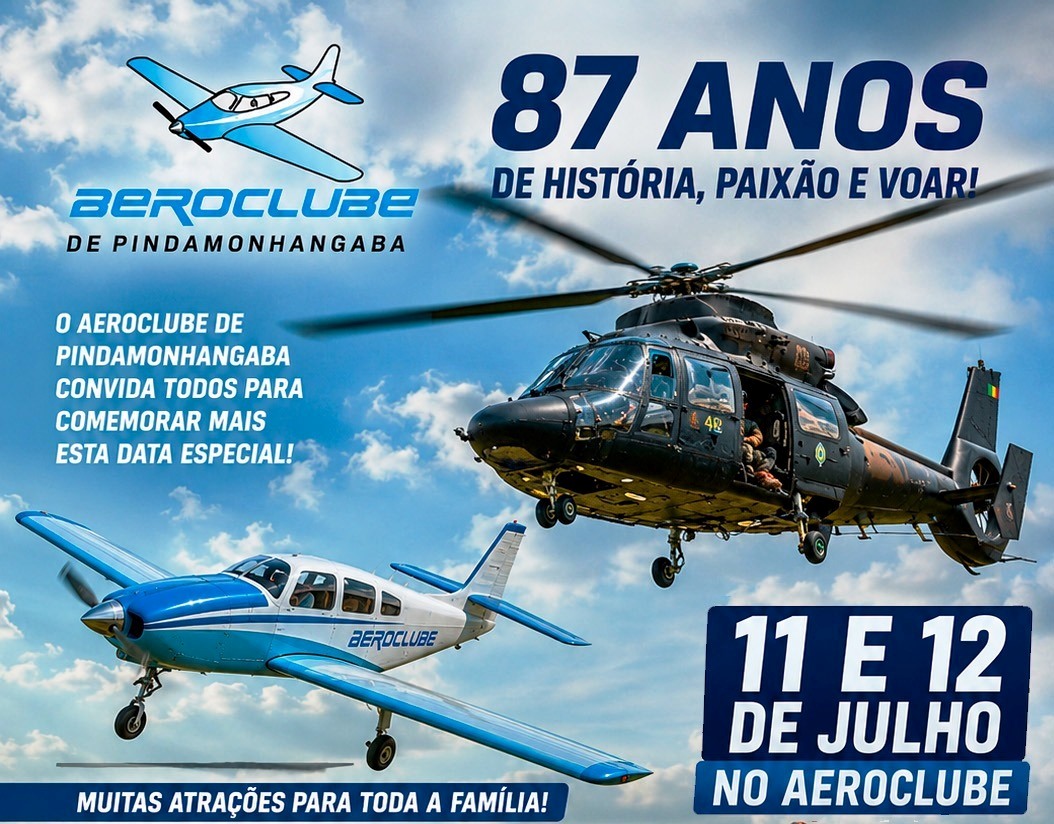 11 e 12 JUL 2026 Aniversário de 87 anos do Aeroclube de Pindamonhangaba-SP