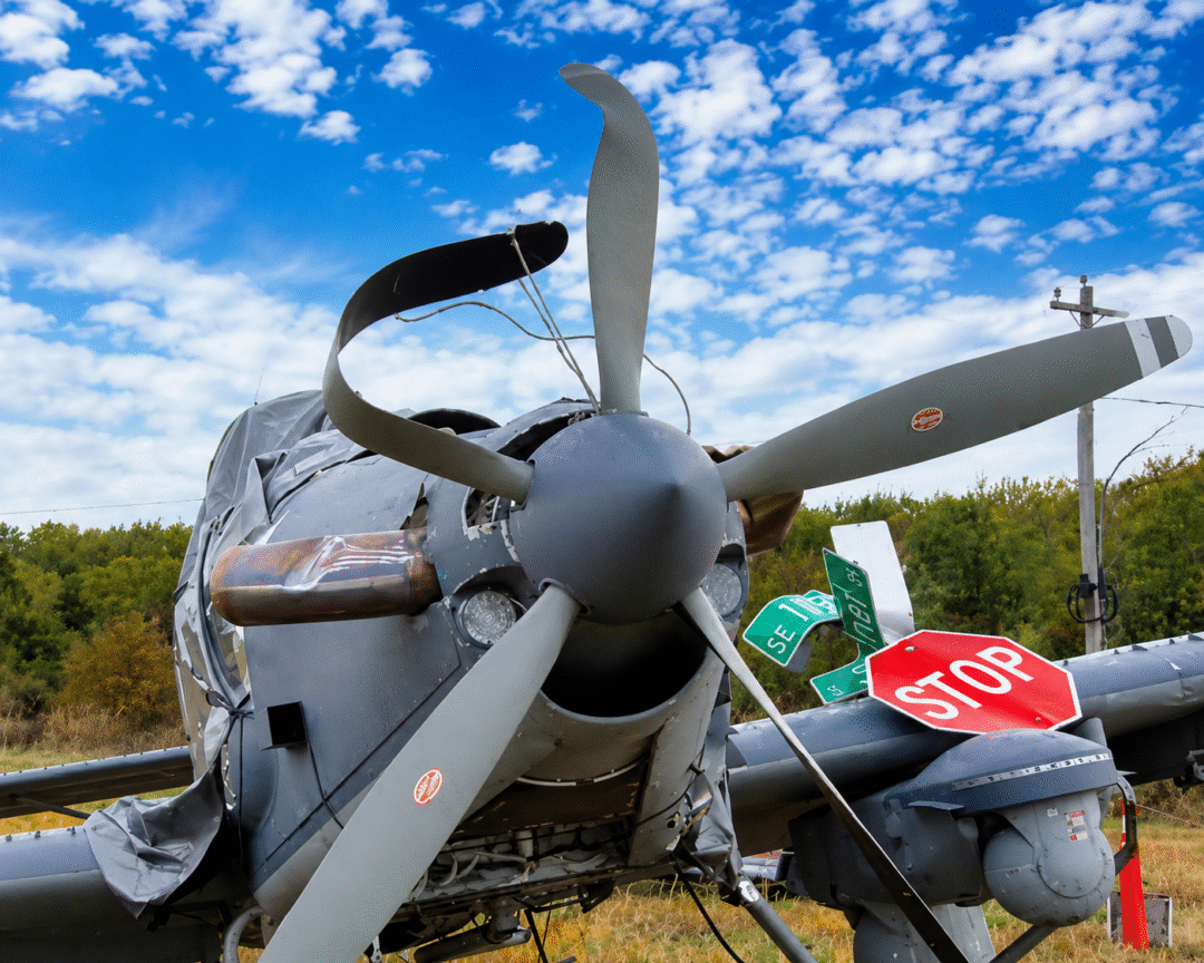 Avião OA-1K Skyraider II acidentado nos EUA_Imagem WEB 1
