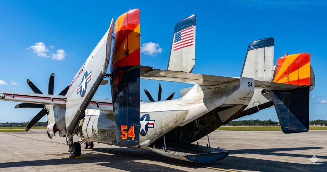 C-2A-Greyhound-chega-ao-Museu-Aeroespacial-Paulista-apos-uma-pane-no-Brasil_Imagem-MAPA-1