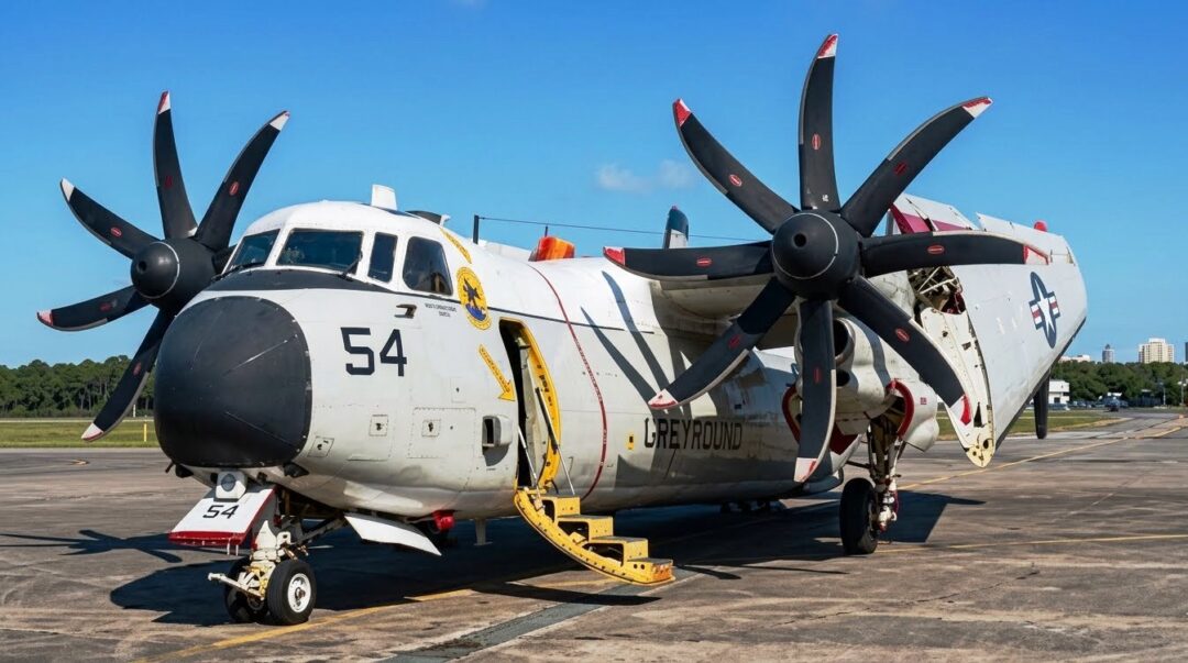 C-2A-Greyhound-chega-ao-Museu-Aeroespacial-Paulista-apos-uma-pane-no-Brasil_Imagem-MAPA