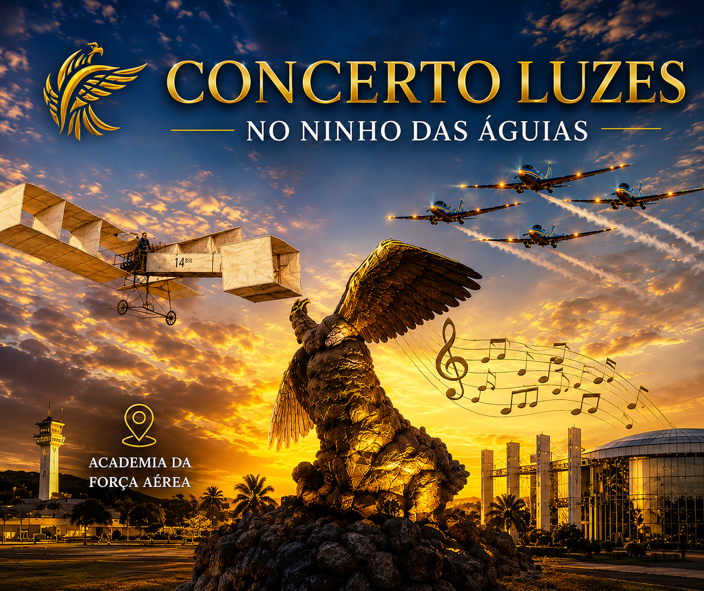 Concerto Luzes no Ninho das Águias com Orquestra Sinfônica da FAB e exposição de aeronaves da AFA_Imagem AFA 2