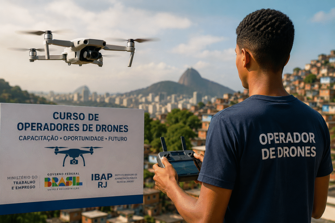 Curso de operadores de drones recebe R$ 200 mil do Ministério do Trabalho para capacitação no Rio de Janeiro