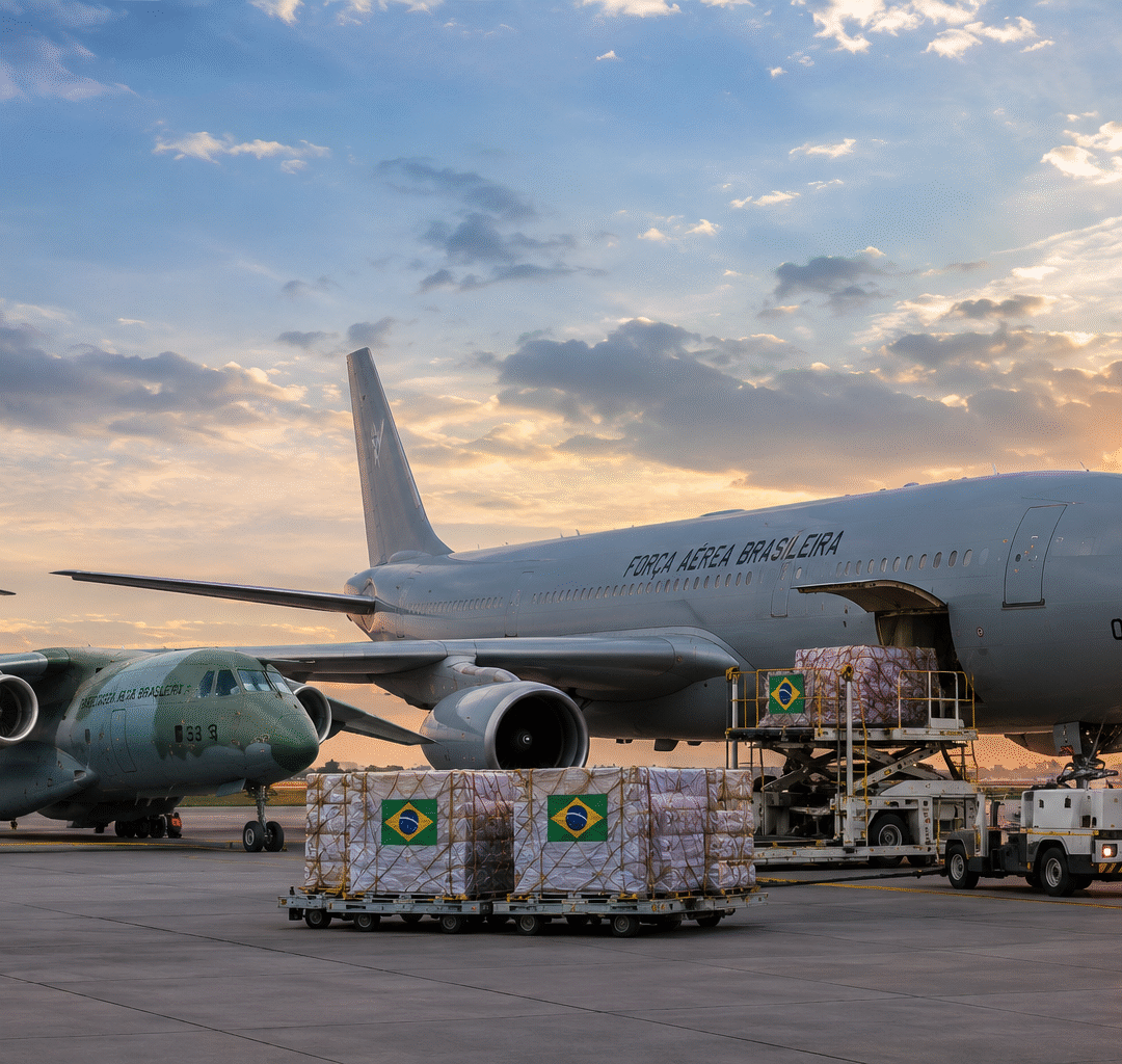 FAB utiliza KC-390 e KC-30 para levar 48 toneladas de ajuda humanitária a Cuba
