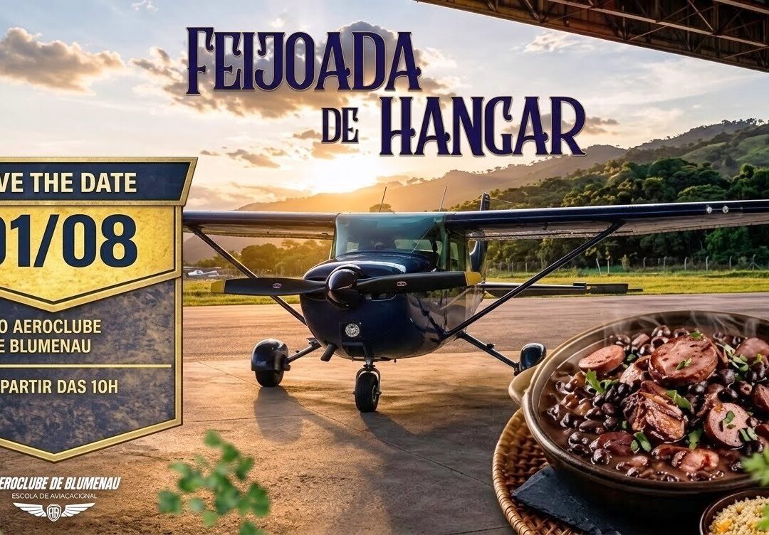01 AGO 2026 Feijoada de Hangar 2026 terá acrobacias aéreas e voos panorâmicos em Blumenau