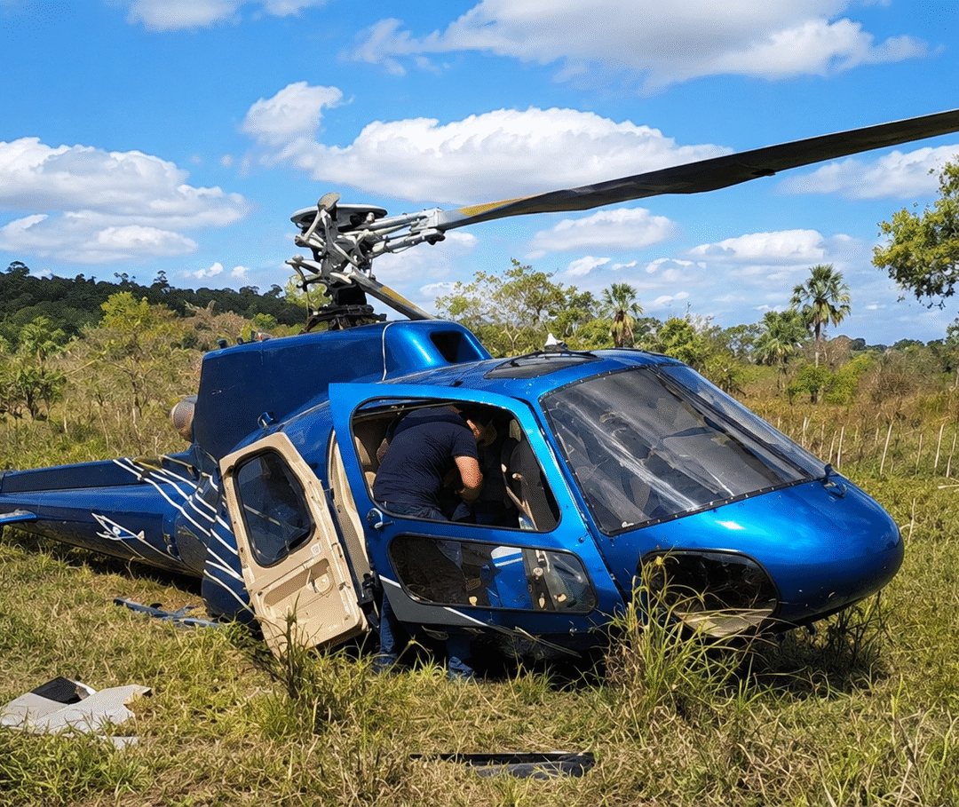 Helicóptero faz pouso forçado no Piauí com seis pessoas a bordo; familiares do governador estavam na aeronave