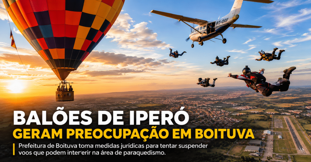 Voo de Balões de Ar Quente de Iperó geram preocupação com paraquedismo em Boituva_Imagem Ilustrativa