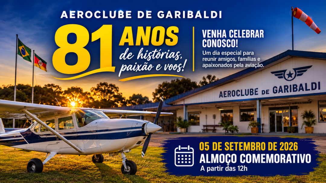 Aeroclube de Garibaldi comemora com almoço seus 81 anos de história paixão e voos_Imagem Digulgação
