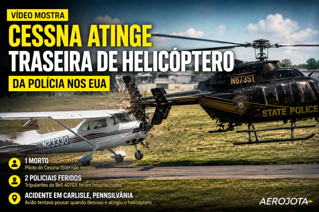 Avião Cessna colide com helicóptero da Policia nos EUA 1