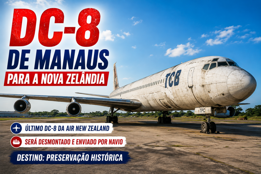 Avião DC 8 abandonado em Manaus seguirá para a Nova Zelandia desmontado_Imagem Ilustrativa.