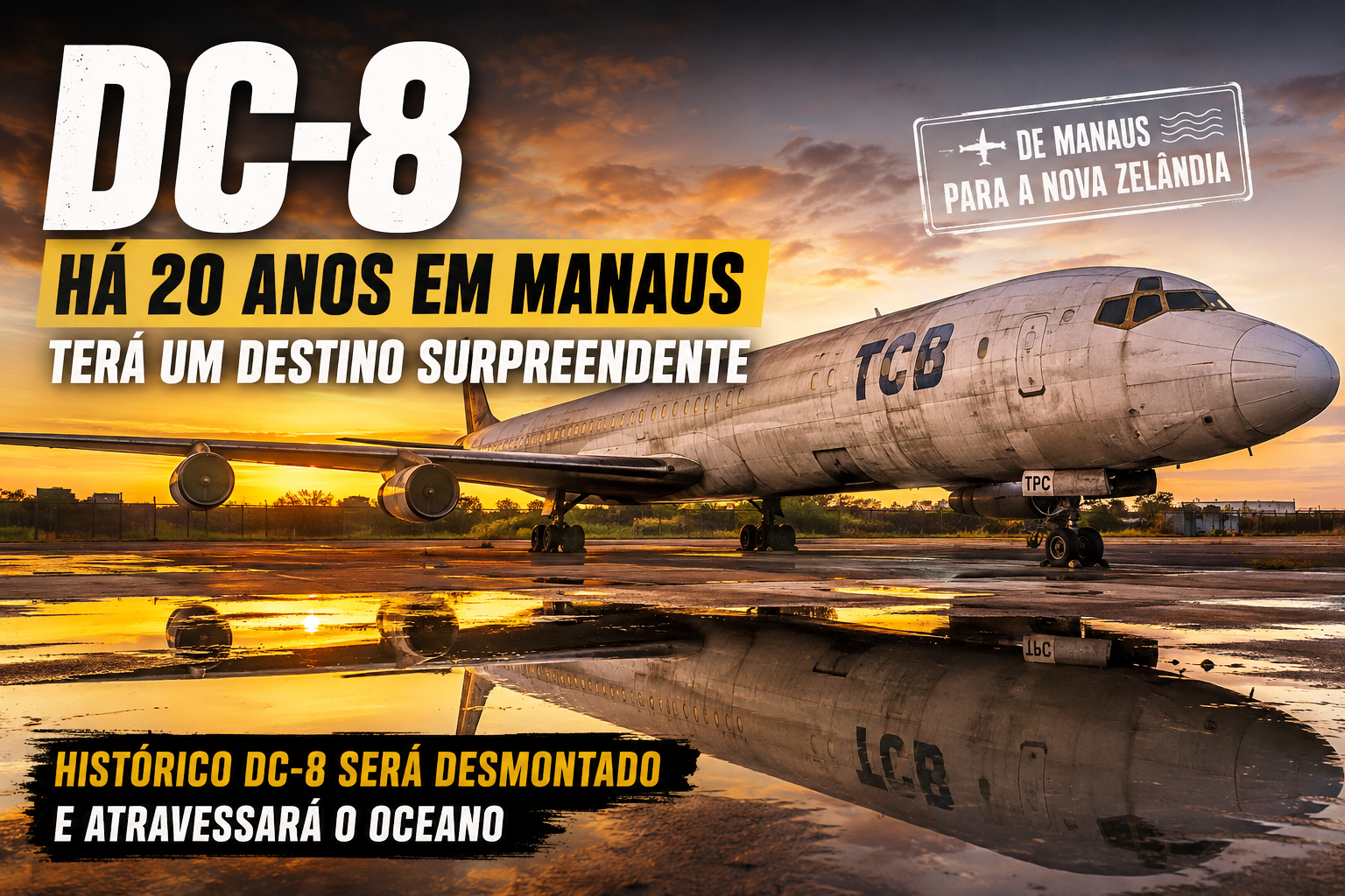Avião DC abandonado em Manaus seguirá para a Nova Zelandia desmontado_Imagem Ilustrativa