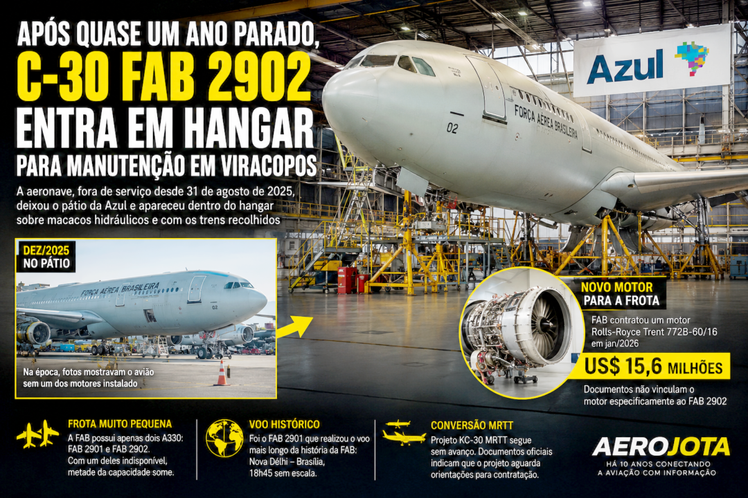  C-30 da FAB aparece dentro do hangar na Azul em Campinas_Imagem Ilustrativa 2