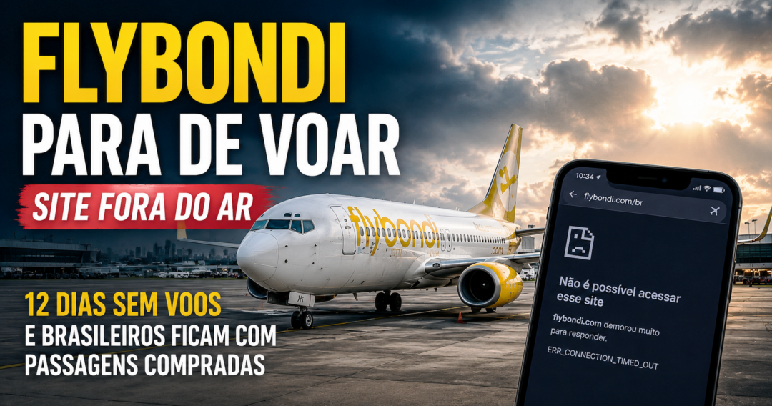 Empresa Aérea Flybondi para de voar e site da cia fica fora do ar_Imagem Ilustrativa