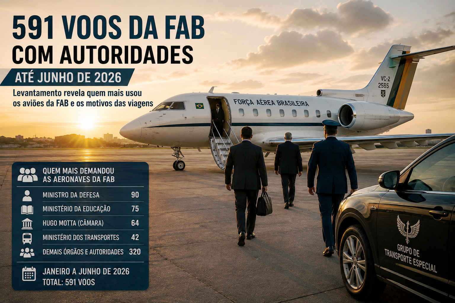 FAB realiza em 6 meses 591 viagens com politicos_Imagem Ilustrativa 1