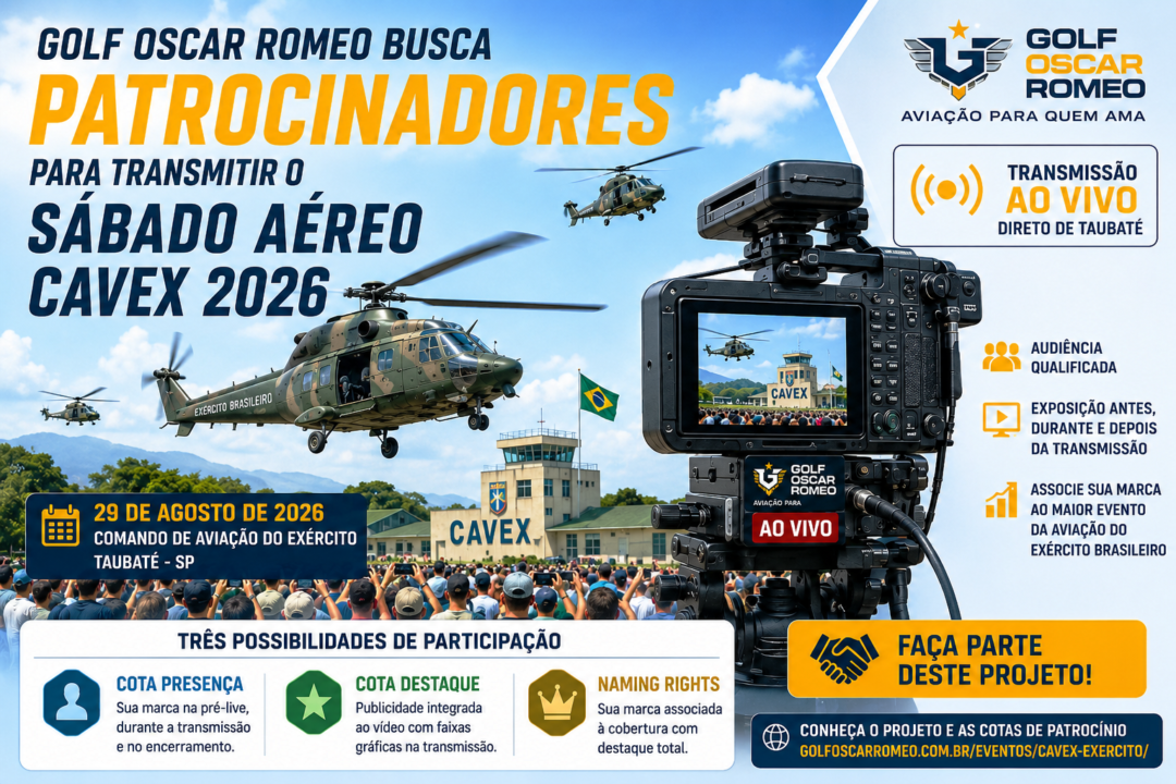 Golf Oscar Romeo procura patrocinadores para transmitir o Sábado Aéreo CAVEX 2026_Imagem ilustrativa 2