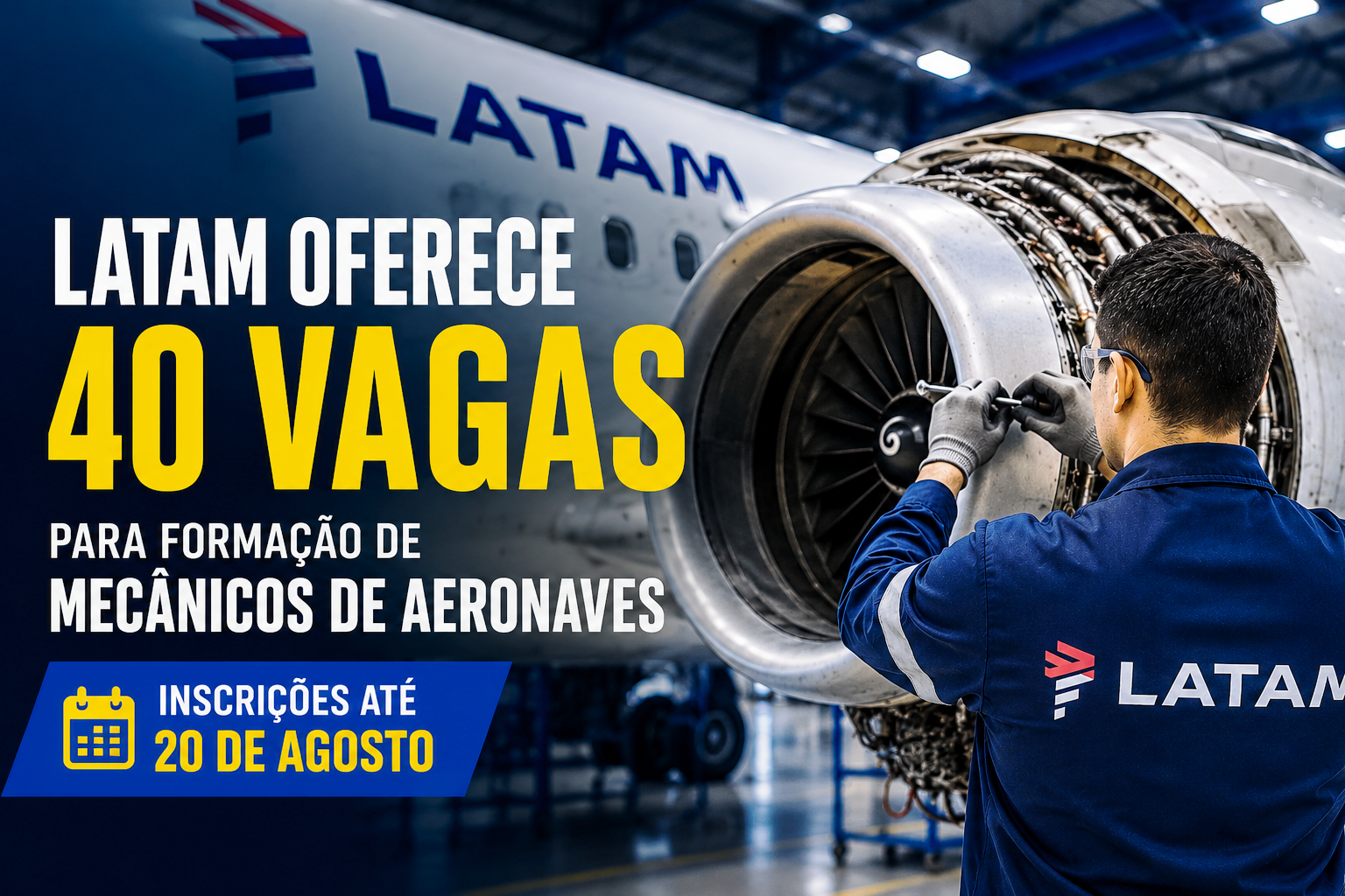 LATAM oferece 40 vagas em Guarulhos para estudo de Mecanica de Aeronaves_Imagem Ilustrativa