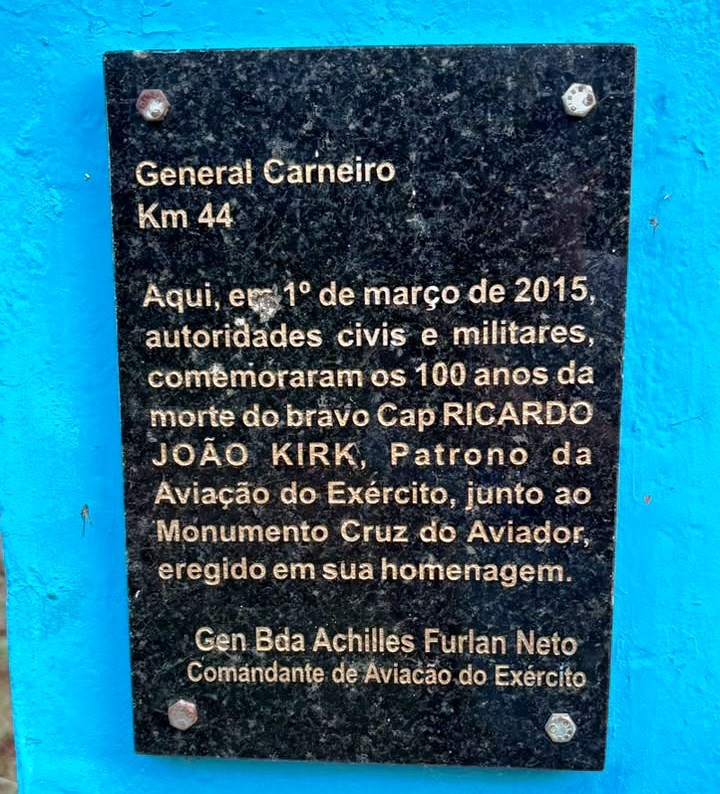 Local da queda do aviao do Tenente Ricardo Kirk patrono da Aviacao do Exercito Imagem Divulgacao 1