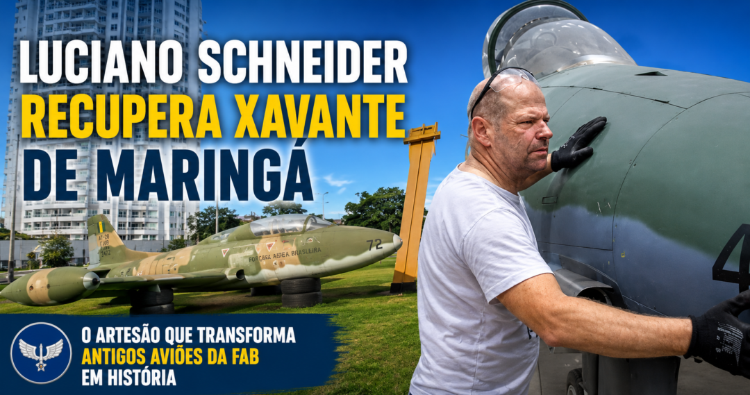 Luciano Schneider durante recuperação do AT 26 Xavante de Maringá