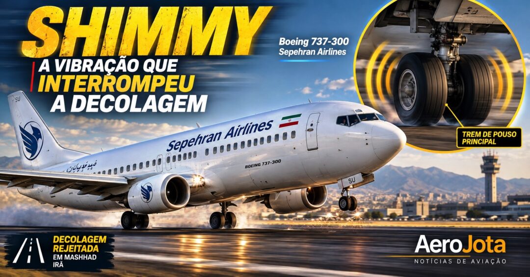 Boeing 737 com vibração na decolagem e shimmy no trem de pouso