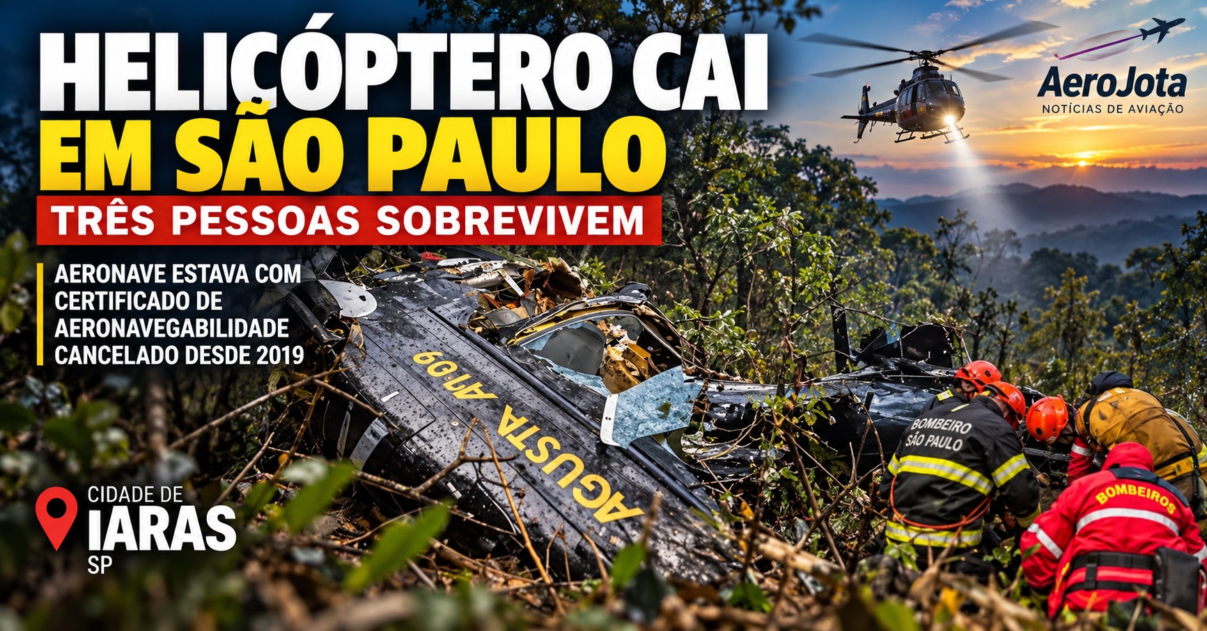 Helicoptero-Agusta-A109-em-Iaras-apos-acidente-em-area-de-mata.
