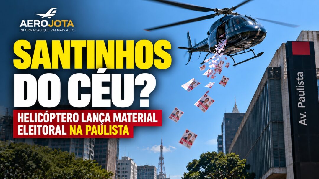 Helicóptero lança santinhos na Paulista
