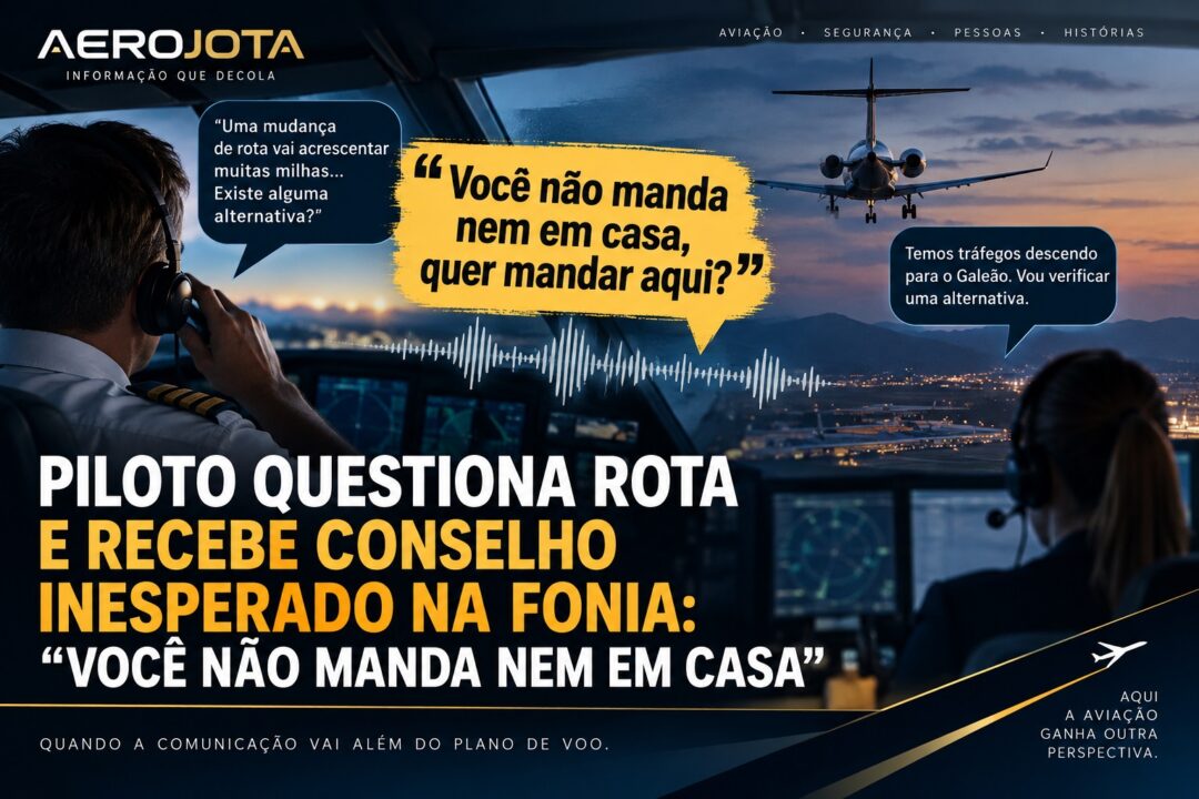 Piloto questiona mudança de rota durante voo e ouve provocação na fonia 2